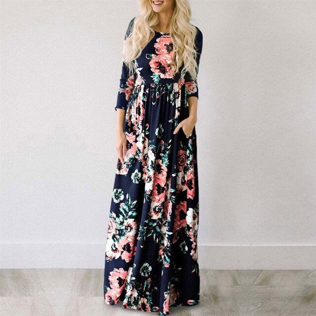 Levoire | Robe À Fleurs Pour Femmes Marine bleu