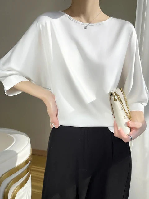 Levoire | Chemise Satinée Brillante Blanc