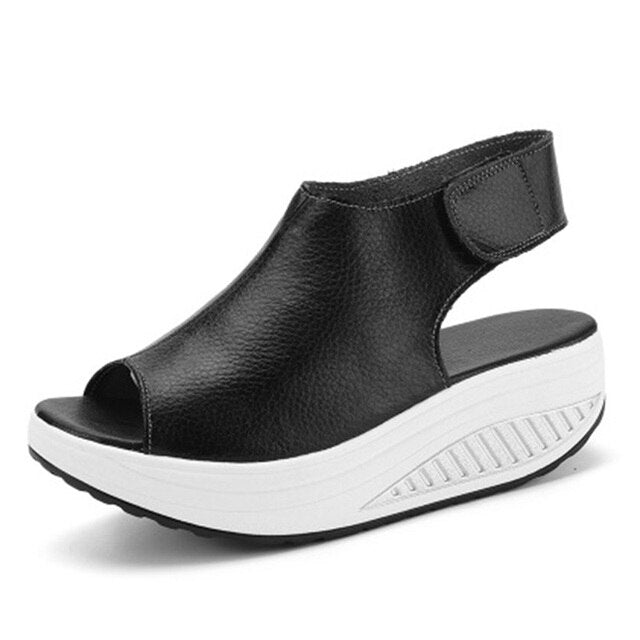 Levoire | Sandales Pour Femmes À Talon Haut Et Avec Fermeture Velcro Noir