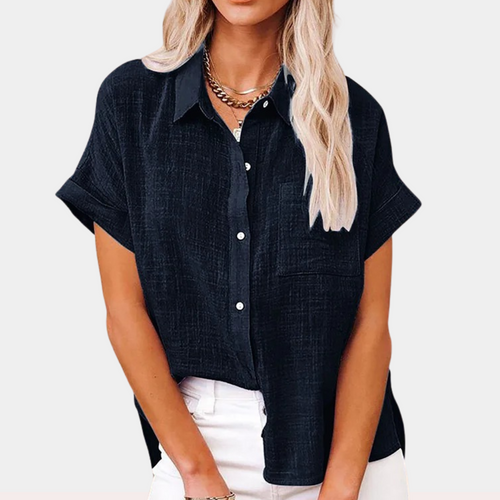 Levoire | Blouse Pour Femmes À Manches Courtes Et Fermeture À Boutons Lâche