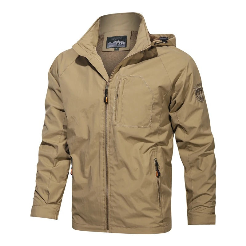Levoire | Veste À Capuche Zippée Pour Hommes Coupe-Vent Braun