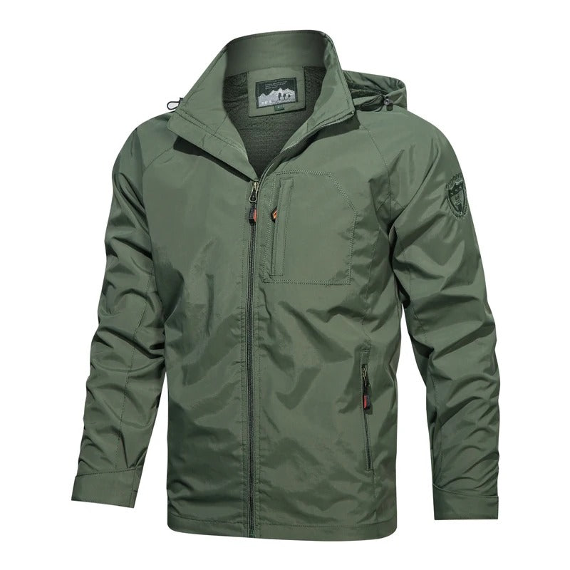 Levoire | Veste À Capuche Zippée Pour Hommes Coupe-Vent Vert