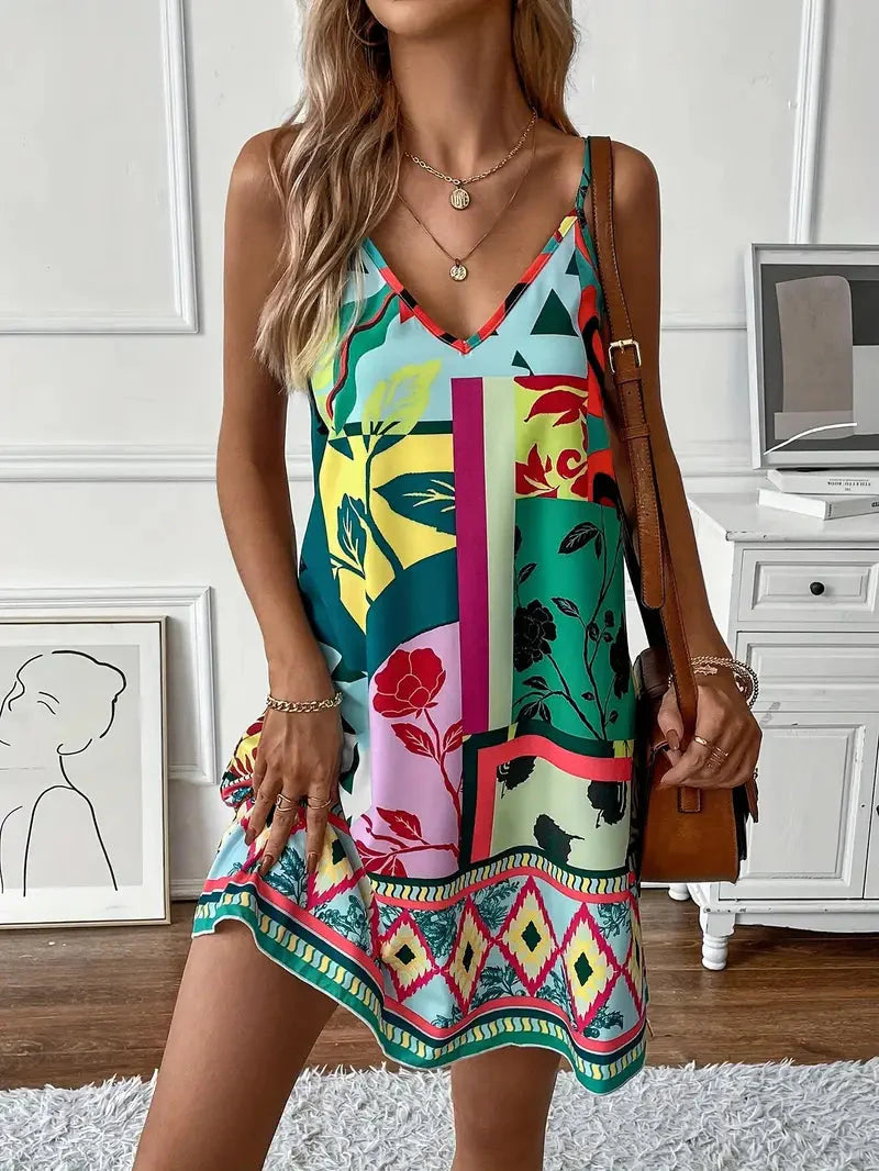 Levoire | Robe D'Été, Style Boho, Sans Manches, Robe Mini, Robe De Soleil Vert
