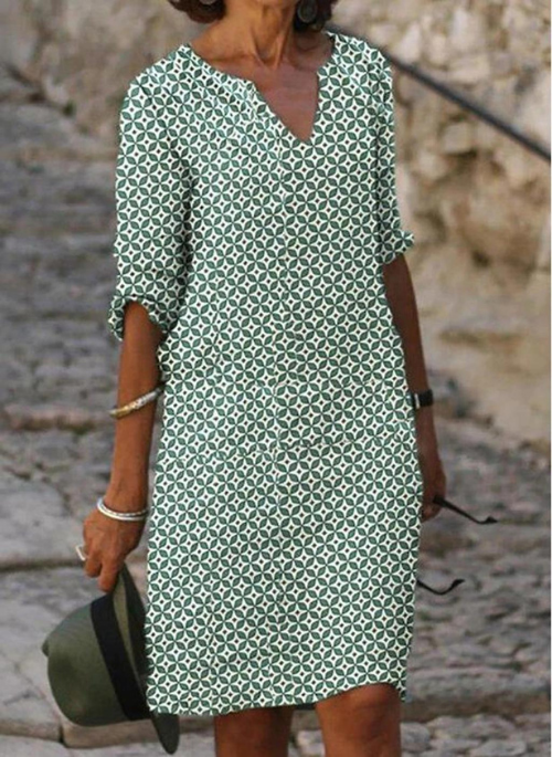 Levoire | Manches Courtes Détente Robe Décontractée Robe De Soleil Vert