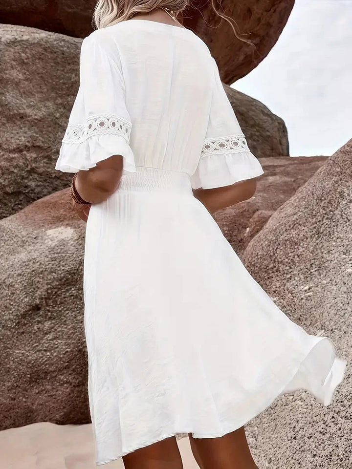 Levoire | Robe D'Été, Manches Courtes, Dentelle, Robe Courte, Robe De Soleil
