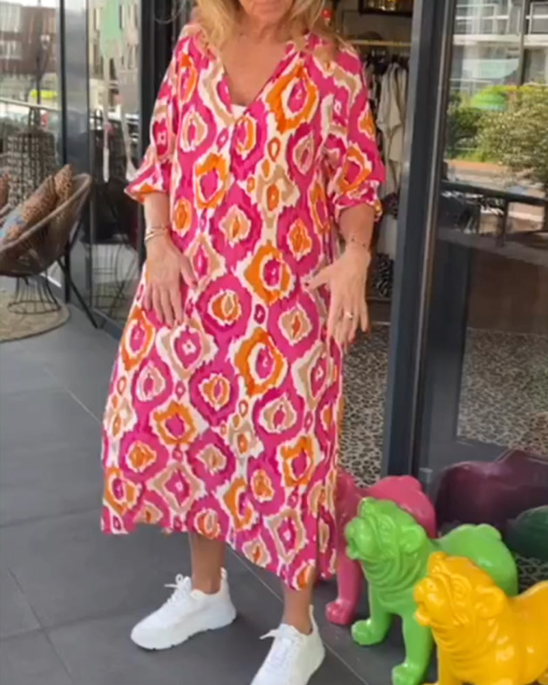 Levoire | Coupe Décontractée Manches Courtes Robe Longue Robe De Plage