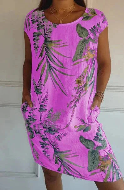 Levoire | Coupe Décontractée Robe Mini Poche Robe Décontractée Lila