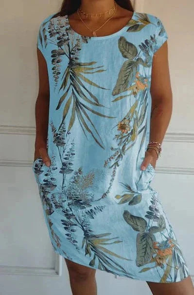 Levoire | Coupe Décontractée Robe Mini Poche Robe Décontractée Bleu clair