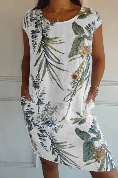 Levoire | Coupe Décontractée Robe Mini Poche Robe Décontractée Blanc