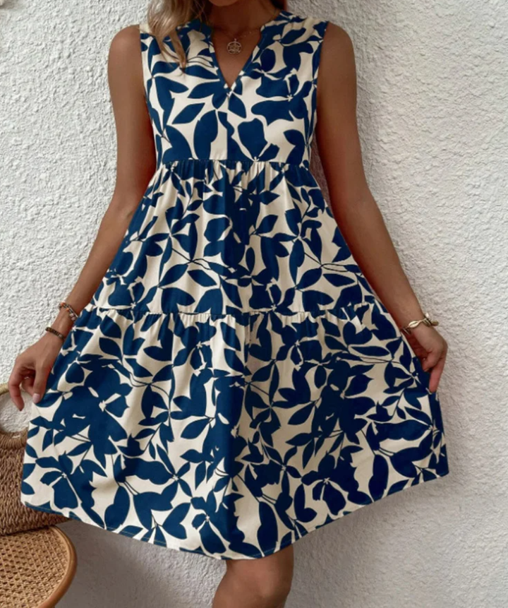 Levoire | Coupe Ample Longueur Genou Sans Manches Robe En A Bleu marin
