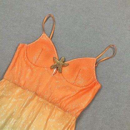 Levoire | Sans Manches Brillant Paillettes Robe Midi Robe