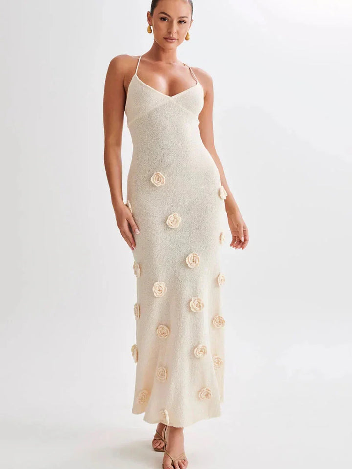 Levoire | Robe Maxi En Tricot Bodycon Dos Nu Sans Manches
