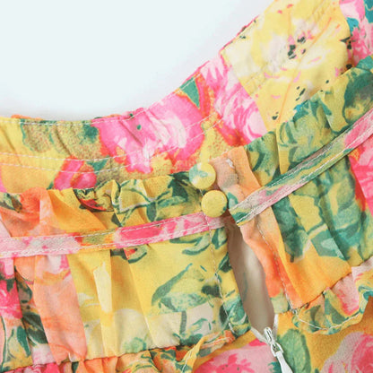 Levoire | Robe À Bretelles Spaghetti Coupe Décontractée Robe Fleurie Mini Robe