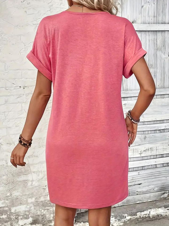 Levoire | Robe Courte À Col En V Avec Décor De Boutons Robe Décontractée