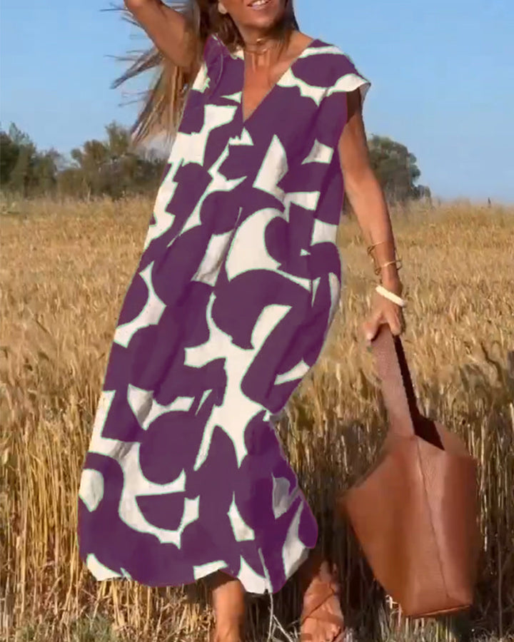 Levoire | Robe Trapèze D'été Pour Femmes - Midi Violet