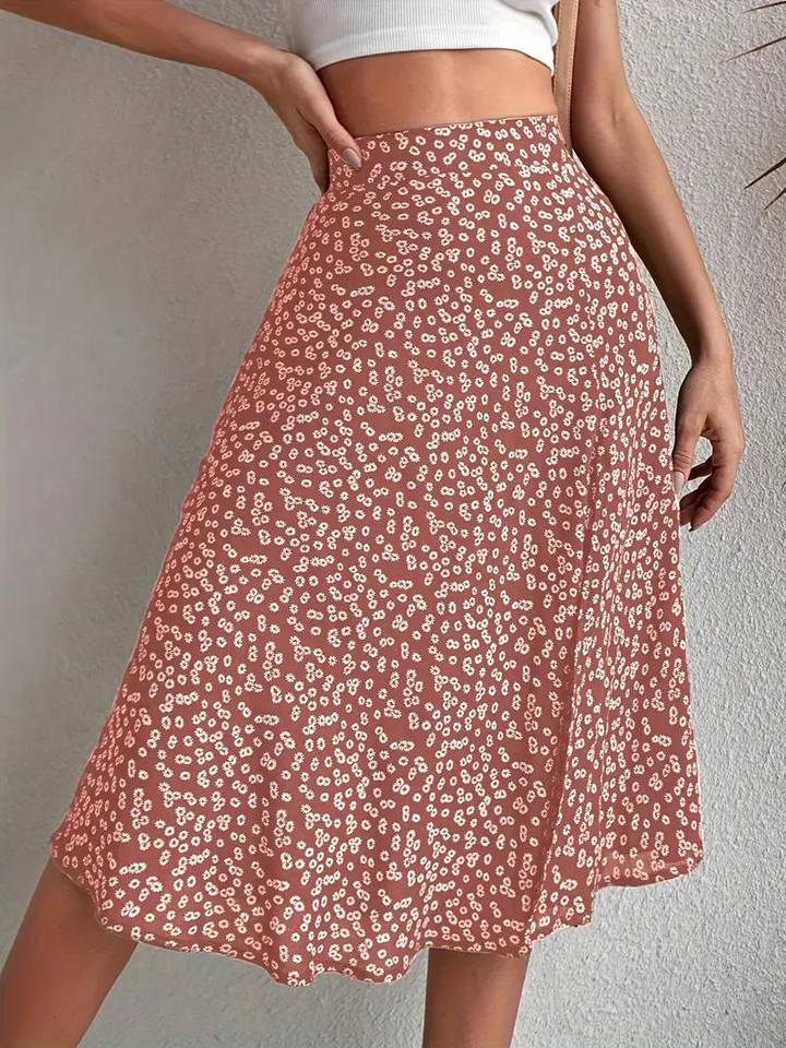 Levoire | Jupe D'Été, Jupe À Fleurs, Jupe Fendue, Jupe Midi, Jupe Taille Haute