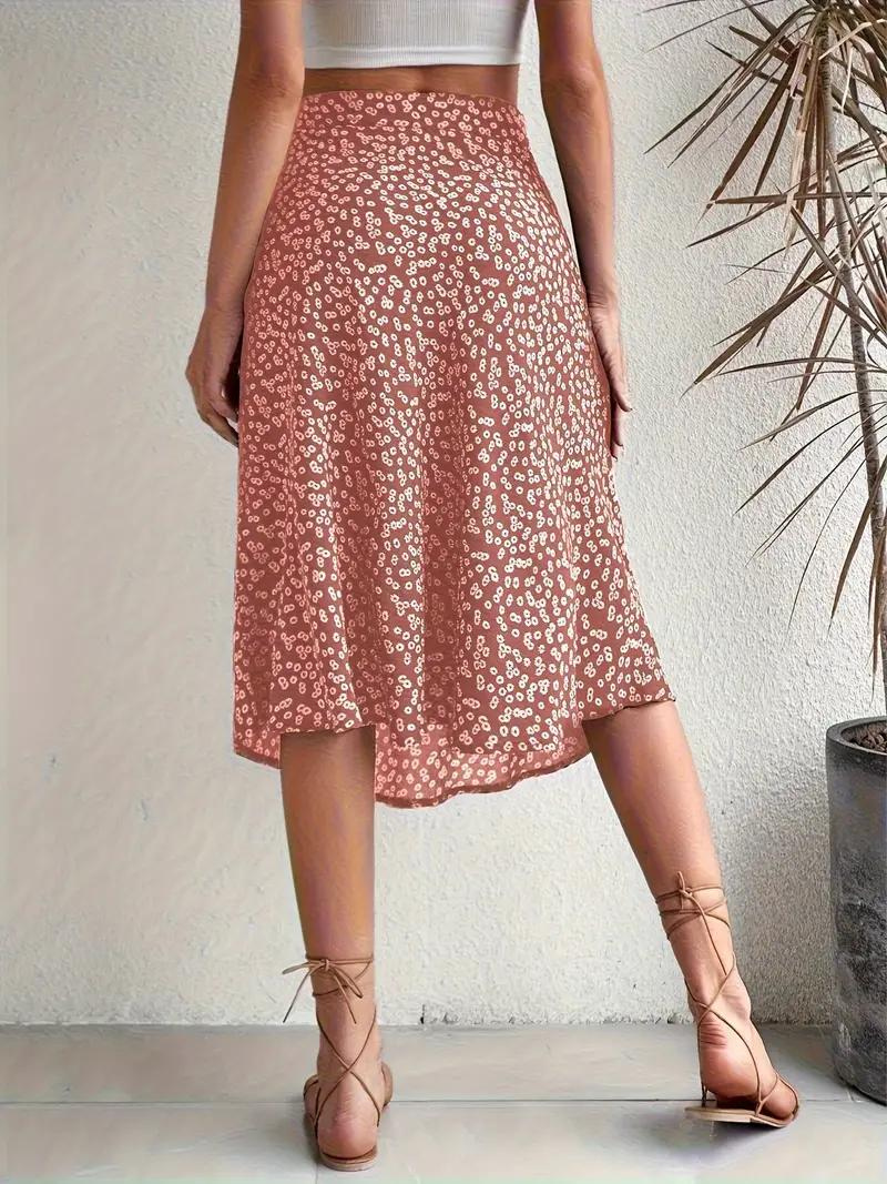 Levoire | Jupe D'Été, Jupe À Fleurs, Jupe Fendue, Jupe Midi, Jupe Taille Haute