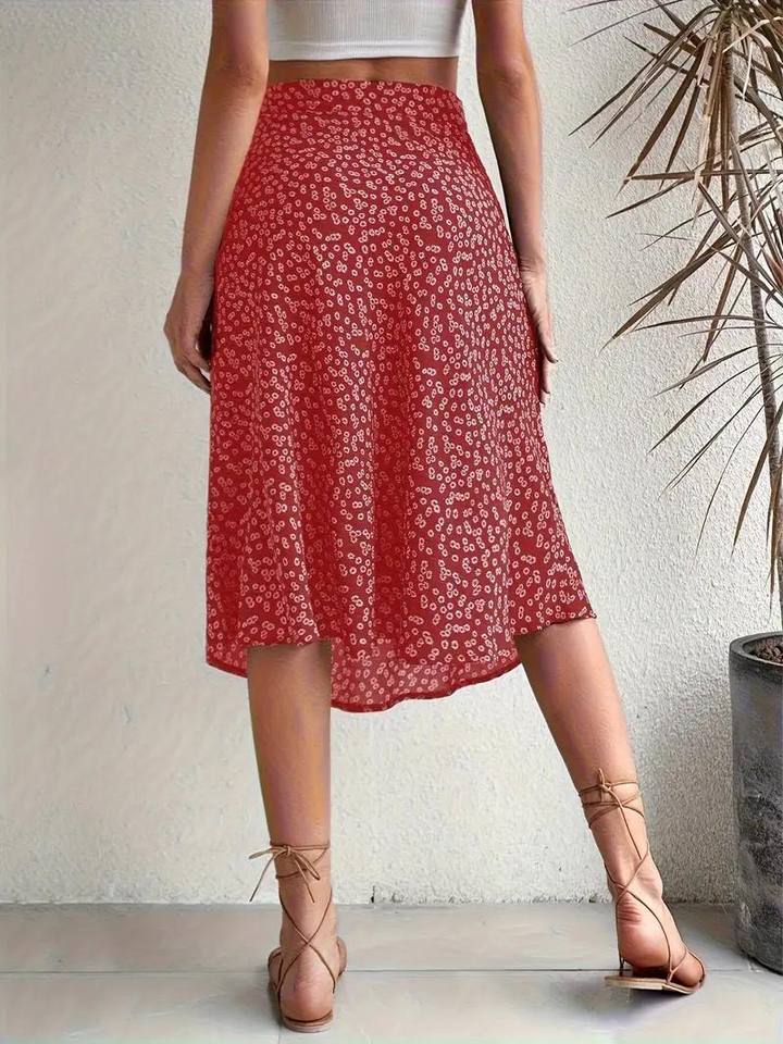 Levoire | Jupe D'Été, Jupe À Fleurs, Jupe Fendue, Jupe Midi, Jupe Taille Haute