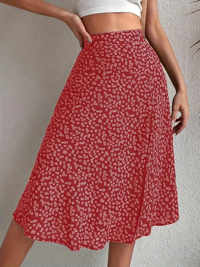Levoire | Jupe D'Été, Jupe À Fleurs, Jupe Fendue, Jupe Midi, Jupe Taille Haute