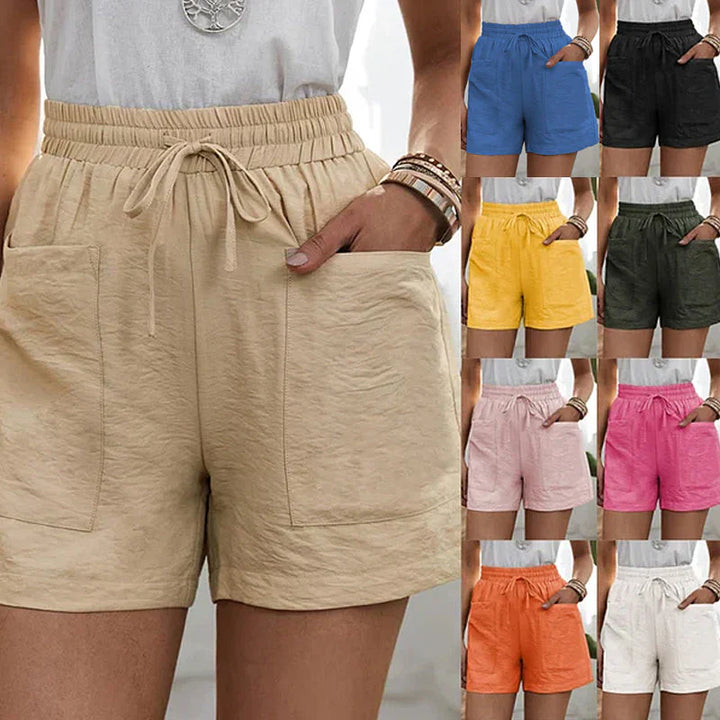 Levoire | Short En Lin Pour Femmes Avec Cordon Et Taille Haute