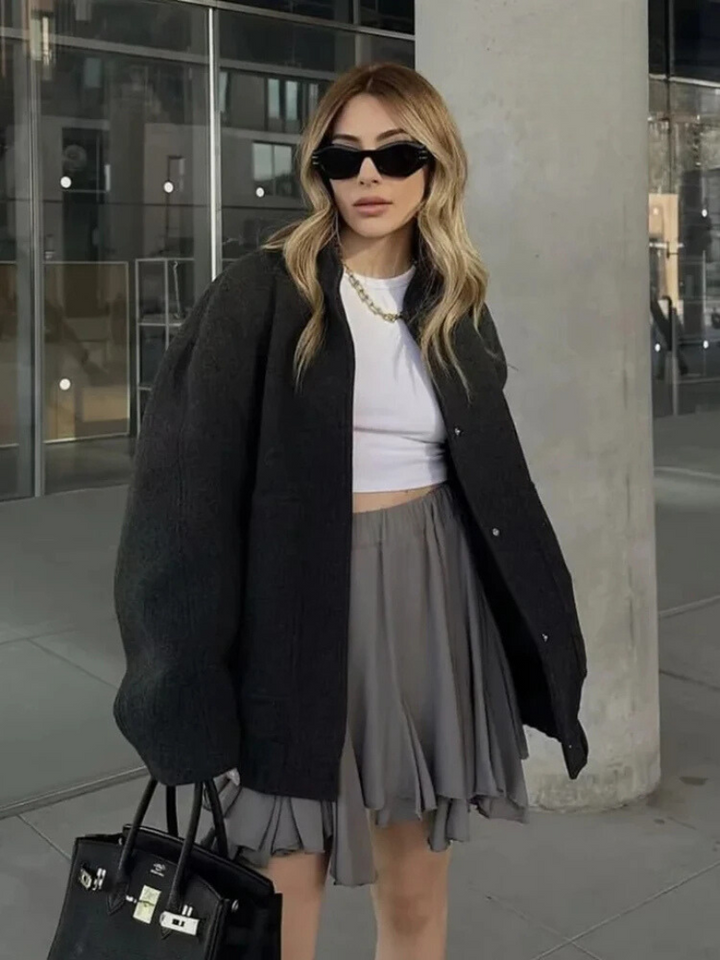 Levoire | Manteau Pour Dames Tendance Décontracté En Grande Taille Noir