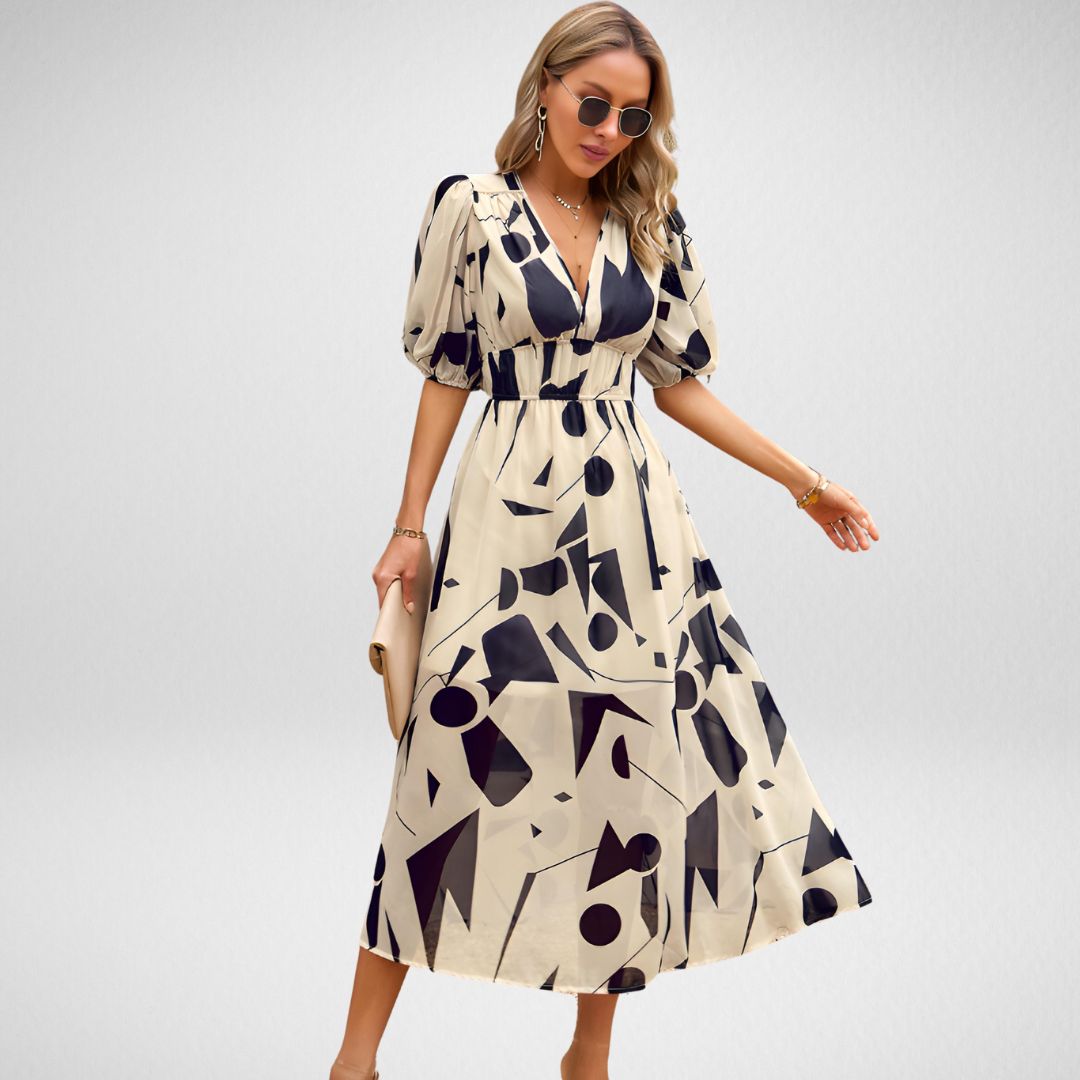 Levoire | Robe midi à décolleté en V Abricot