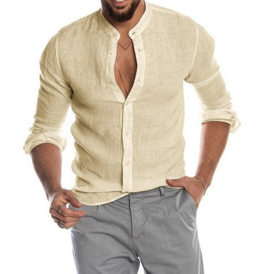 Levoire | Chemise En Lin Respirante Pour Hommes Élégante Et Confortable Beige