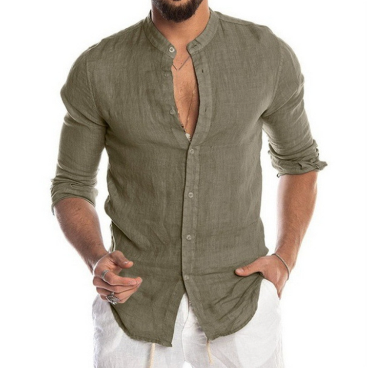 Levoire | Chemise En Lin Respirante Pour Hommes Élégante Et Confortable Vert