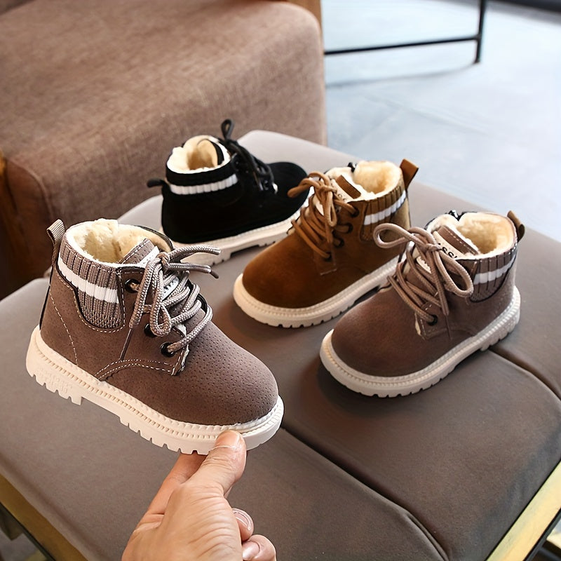 Levoire | Chaussures À Lacets Fleece Doublées Chaussures Pour Bébés Bottes Pour Enfants
