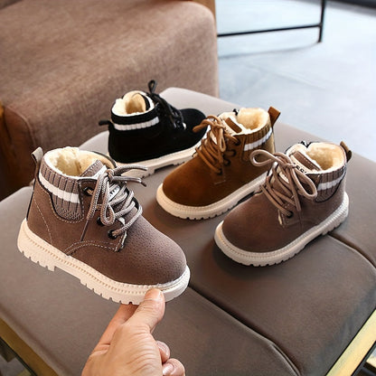 Levoire | Chaussures À Lacets Fleece Doublées Chaussures Pour Bébés Bottes Pour Enfants