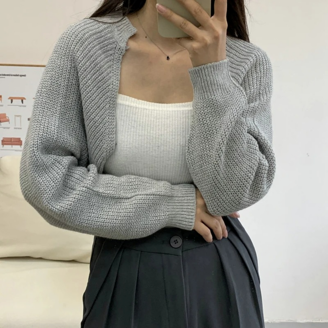 Levoire | Pull En Maille Sans Boutons À L'Avant Gris Une taille