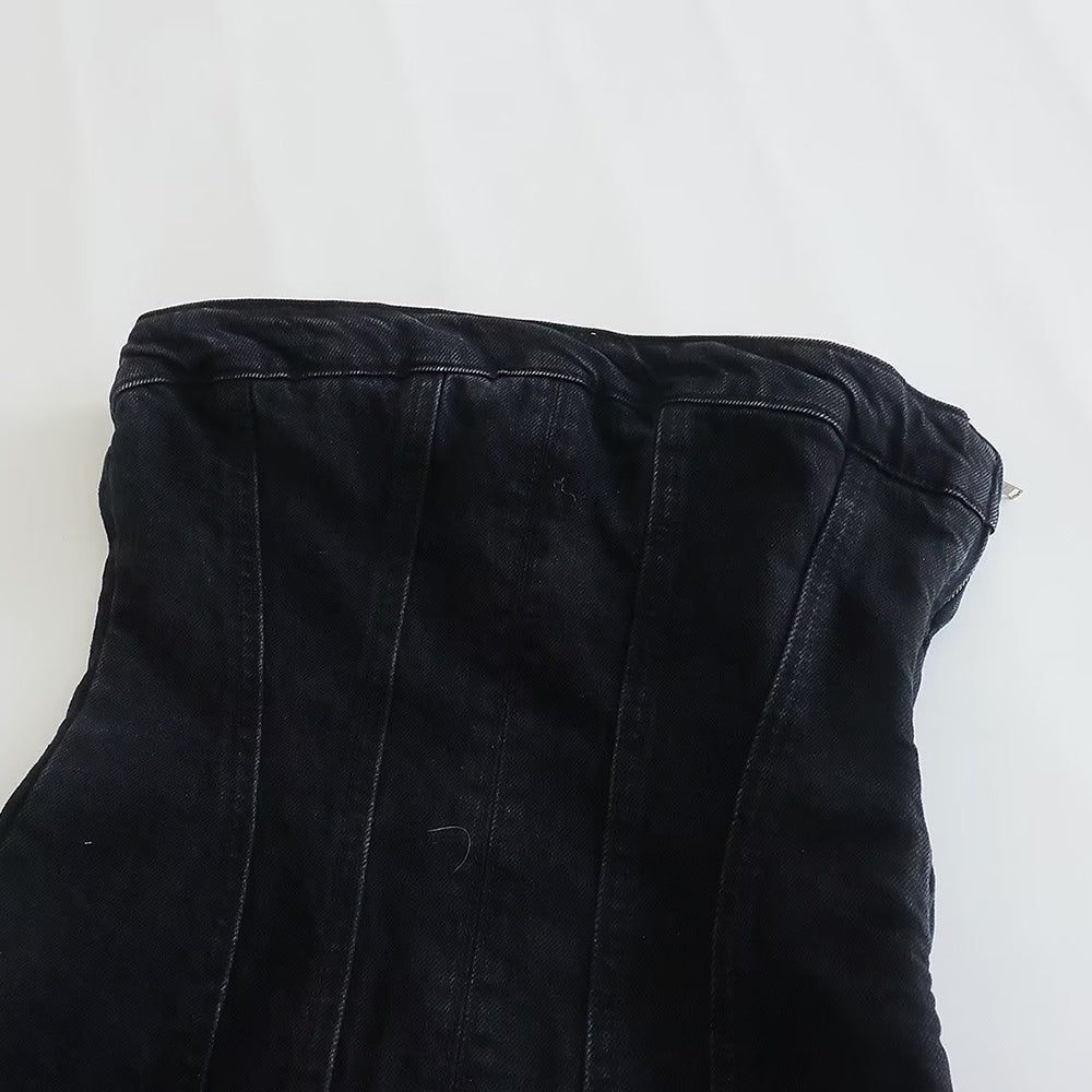 Levoire | Belle Robe En Jean Sans Découpe Et Fermeture Éclair Sur Le Côté