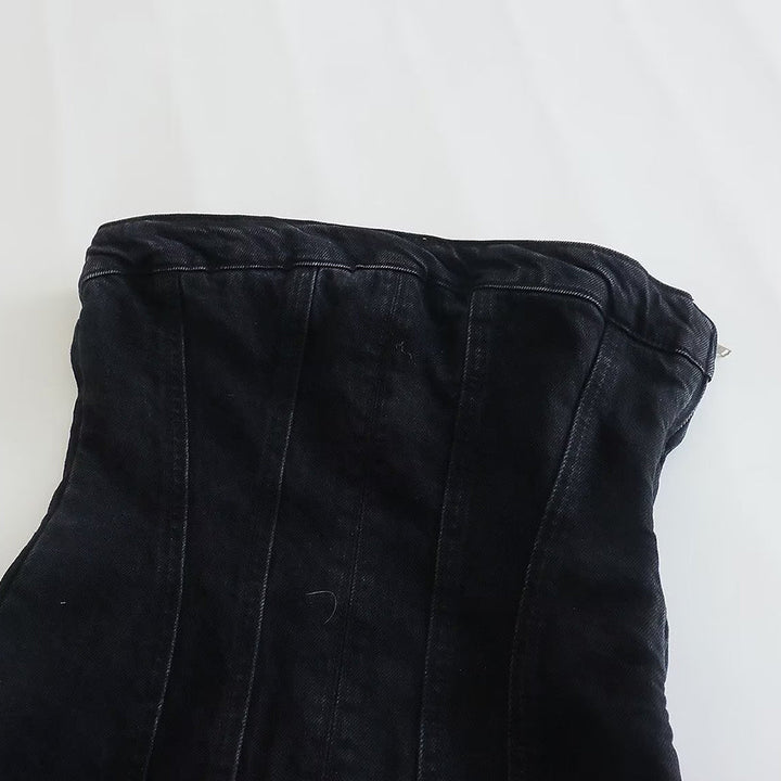 Levoire | Belle Robe En Jean Sans Découpe Et Fermeture Éclair Sur Le Côté