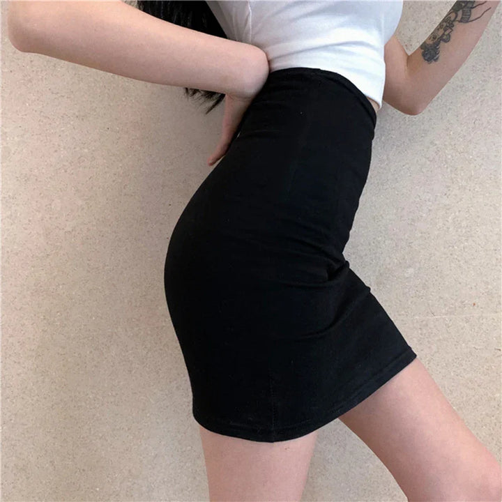 Levoire | Jupe Élastique Noire Élégante Pour Femmes