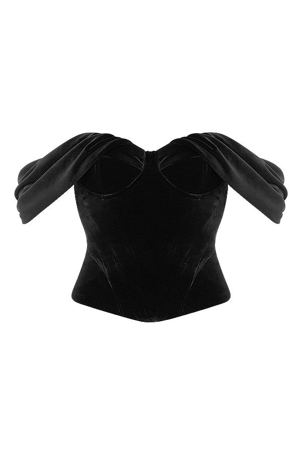 Levoire | Top Sans Bretelles En Velours Noir