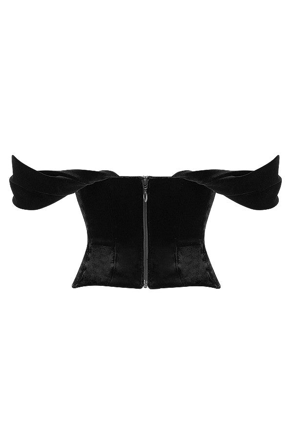 Levoire | Top Sans Bretelles En Velours Noir