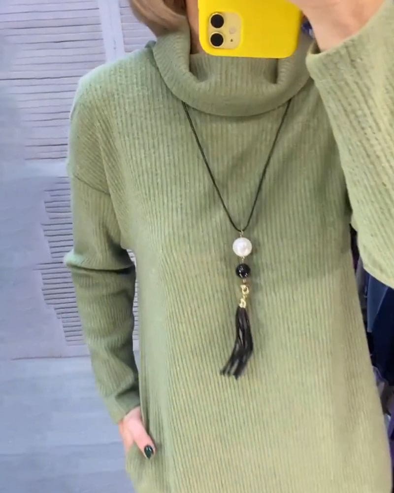 Levoire | Robe Unie Avec Col Fendu
