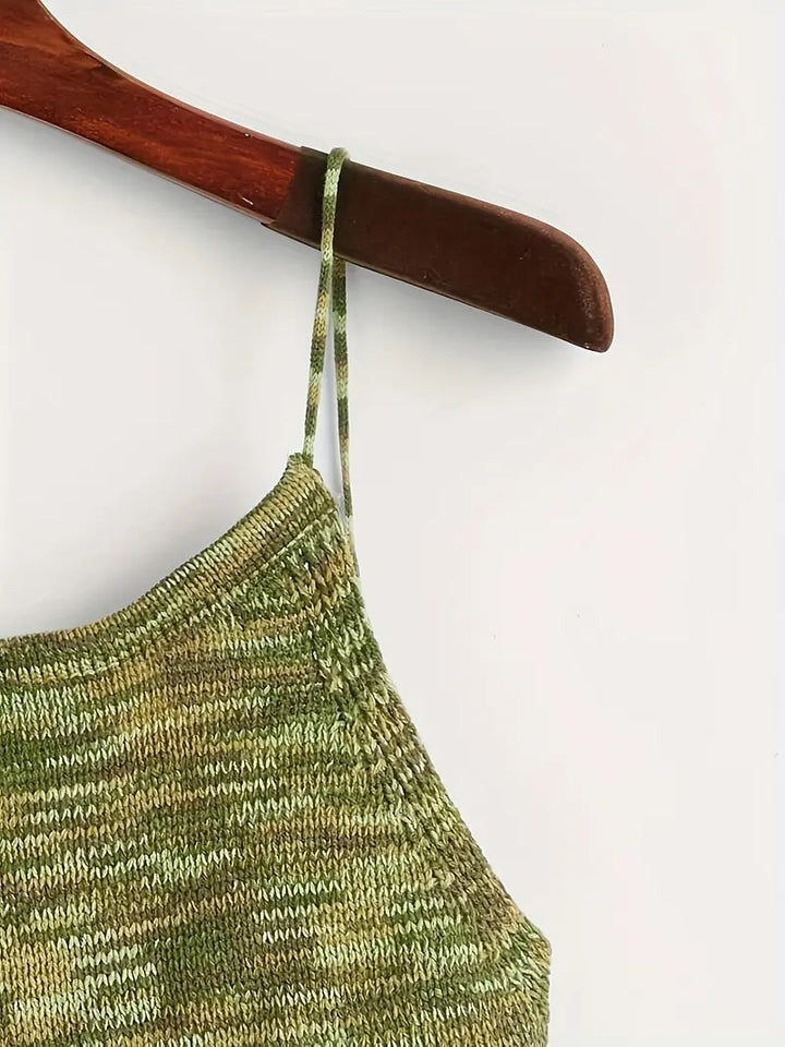 Levoire | Haut Élégant En Tricot Dos Nu Avec Bretelles Spaghetti