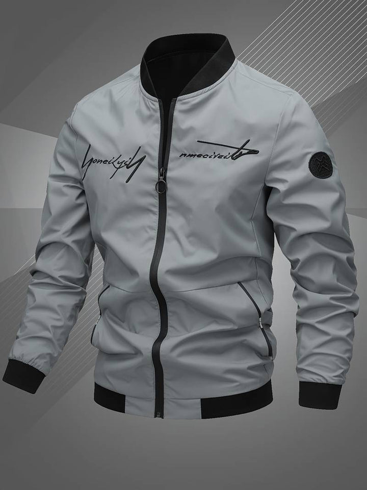 Levoire | Veste à col avec fermeture éclair à manches longues et poches Gris