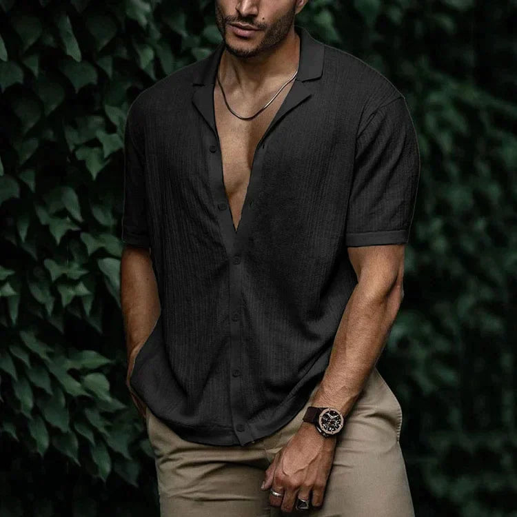 Levoire | Chemise Pour Homme Élégante Et Confortable Avec Boutons Noir