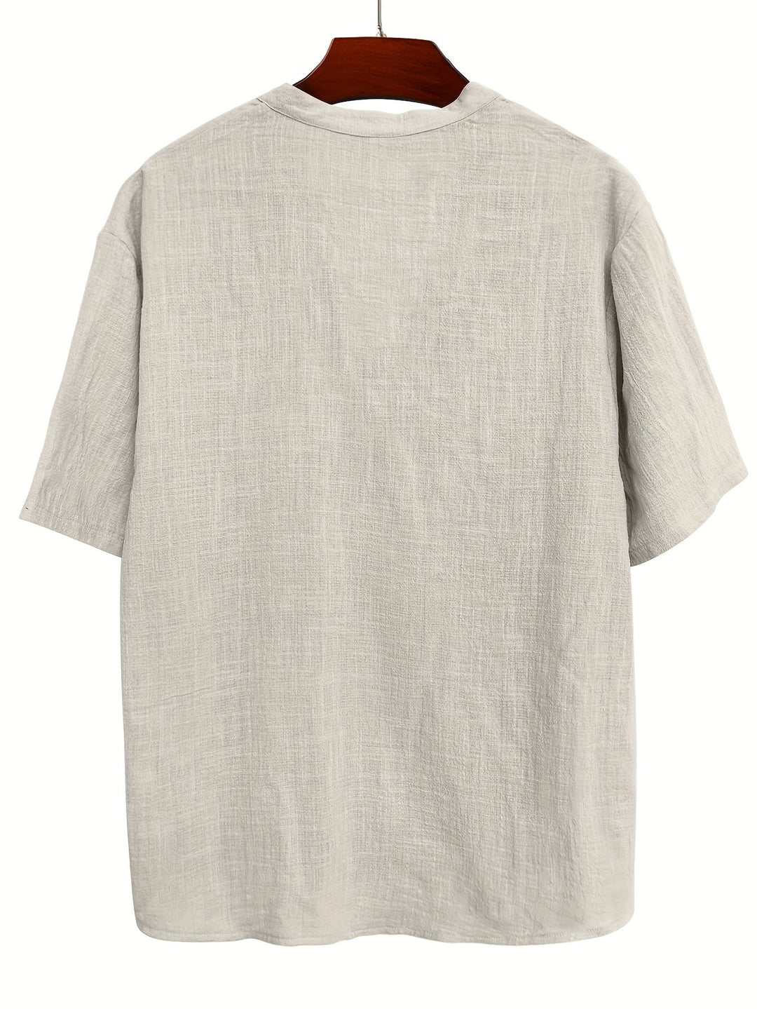 Levoire | T-Shirt Uni Hommes Col Henley Profond