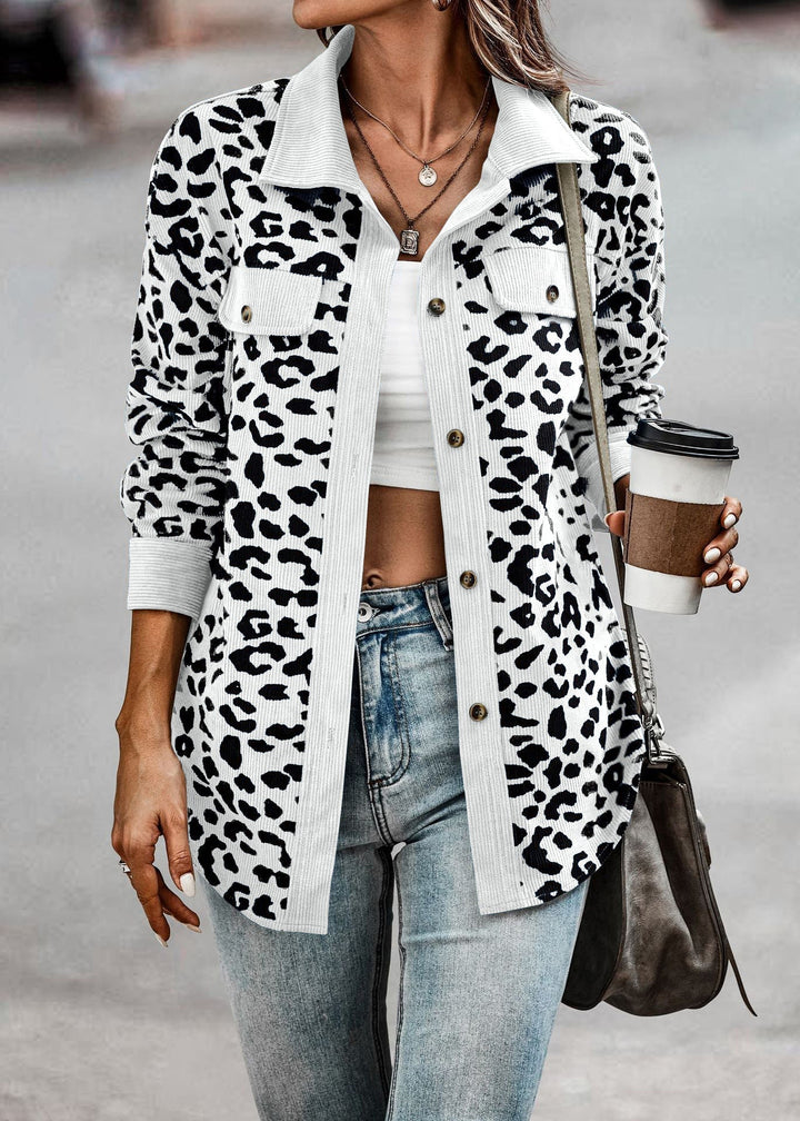 Levoire | Chemise Veste Avec Motif Léopard Blanc
