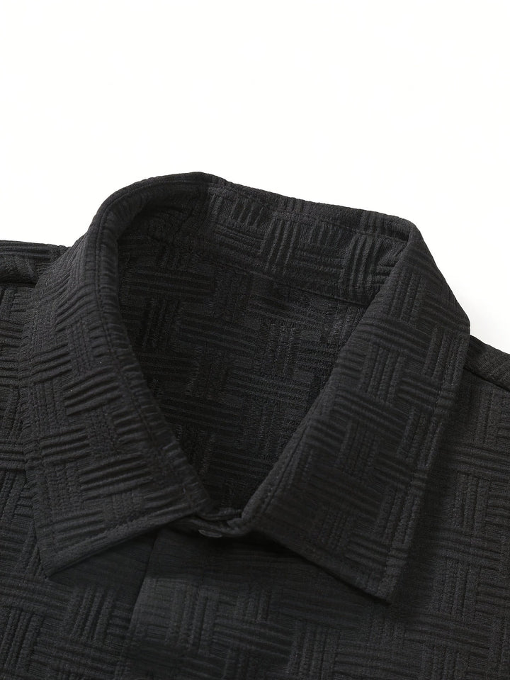 Levoire | Costume Rayé Pour Hommes Avec Col Rétro Et Manches Courtes