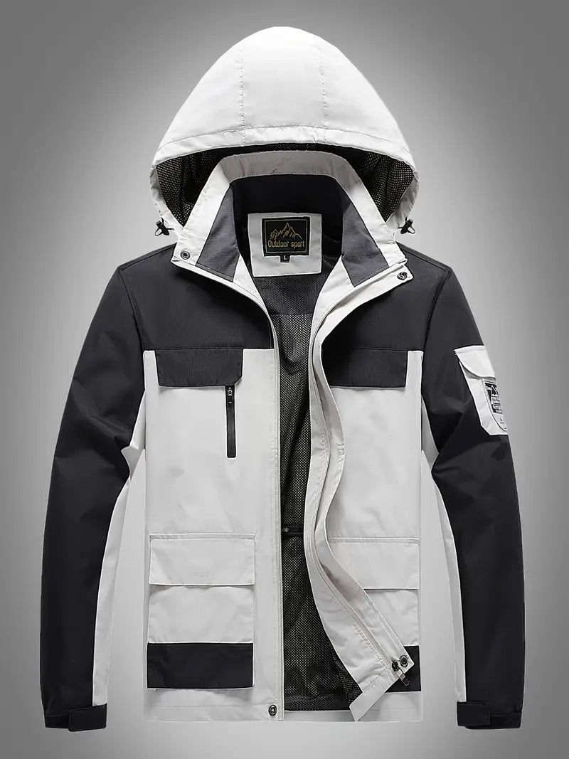 Levoire | Veste à capuche imperméable à manches longues avec poches Blanc
