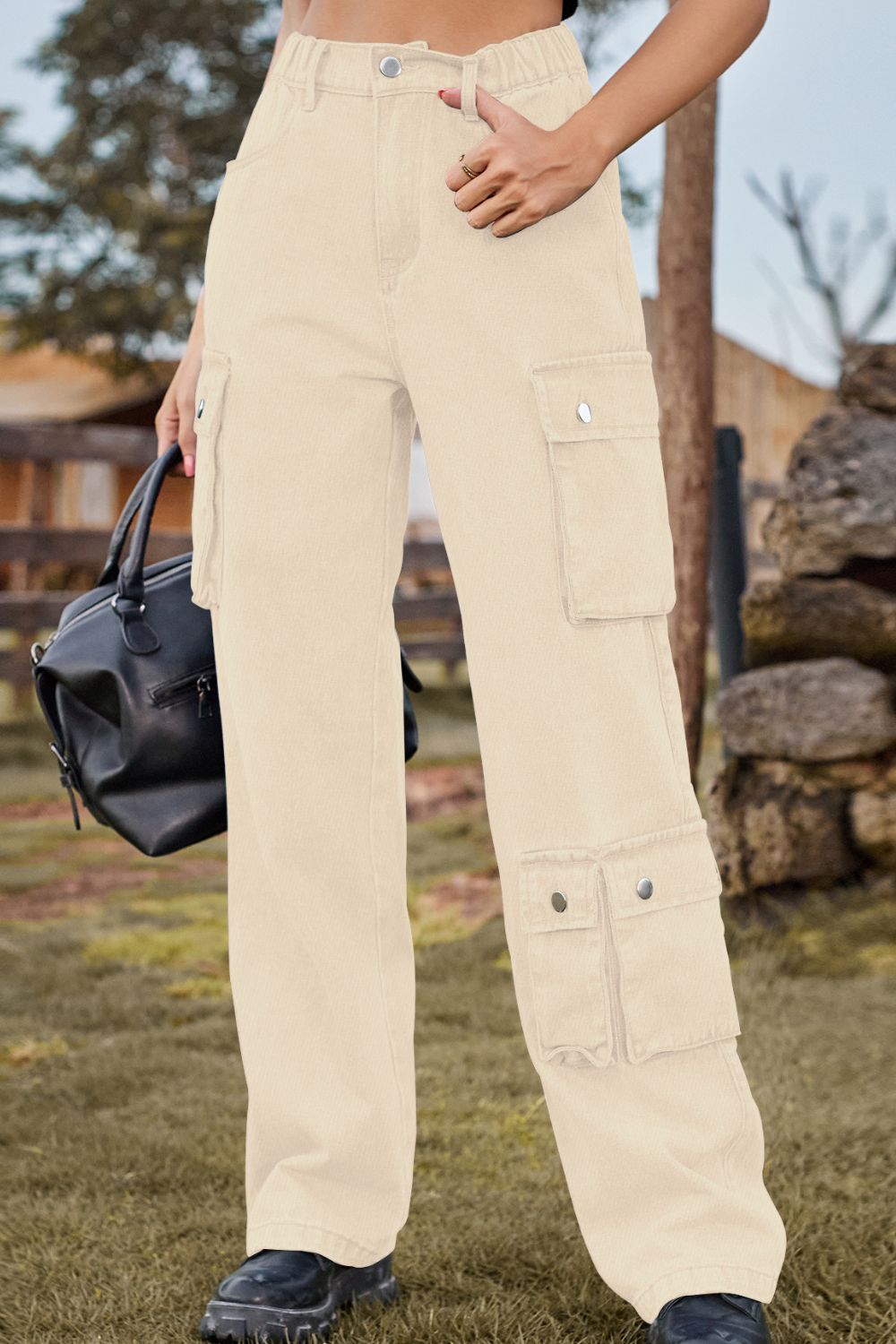 Levoire | Pantalons En Denim Longs Avec Poches Sable