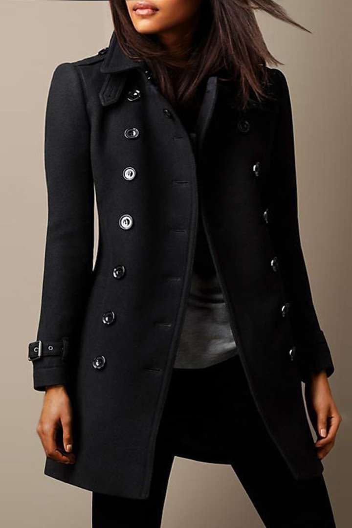 Levoire | Manteau Trench Long Élégant Noir