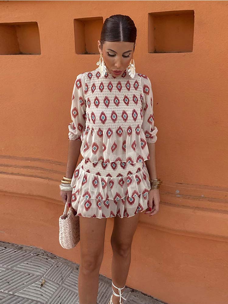 Levoire | Chemisier À Volants Élégant Et Ensemble Jupe L