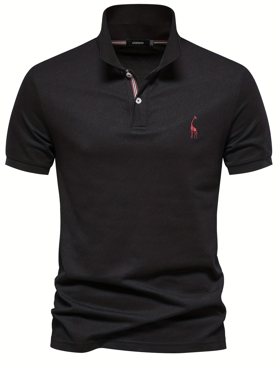 Levoire | Vêtements En Coton Mélangé Uni À Manches Courtes Avec Broderie De Girafe Noir