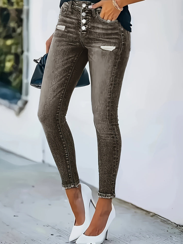 Levoire | Pantalons Skinny Taille Haute Tendance & Polyvalents En Bleu Classique