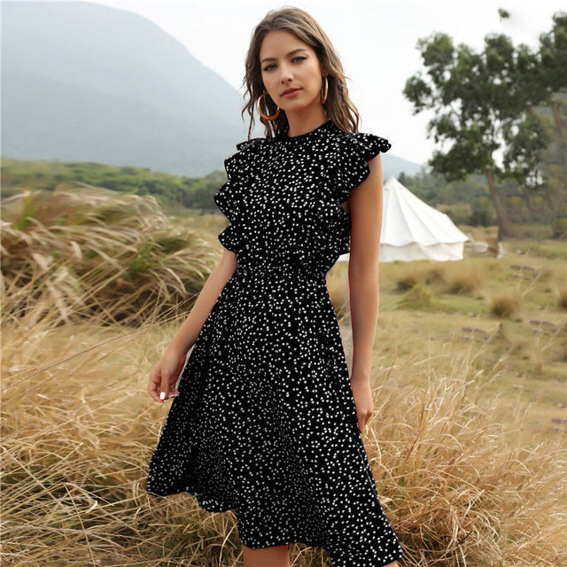 Levoire | Robe D'Été Longue En Chiffon Noir